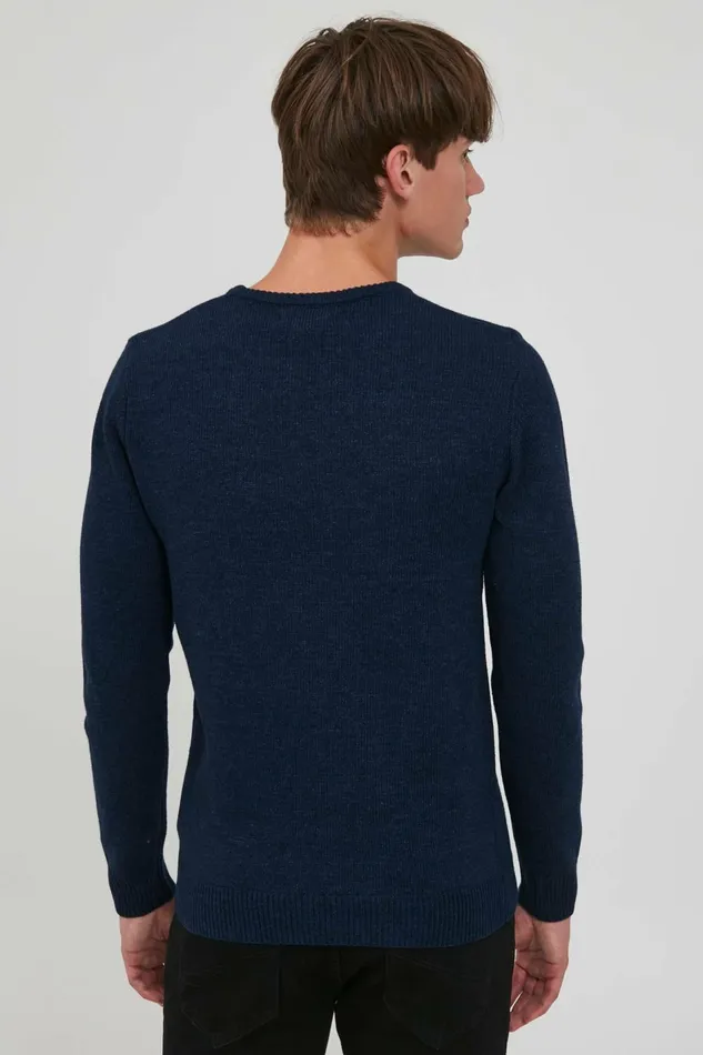 Men Blend Knit Knitted Pullover Dress Blues