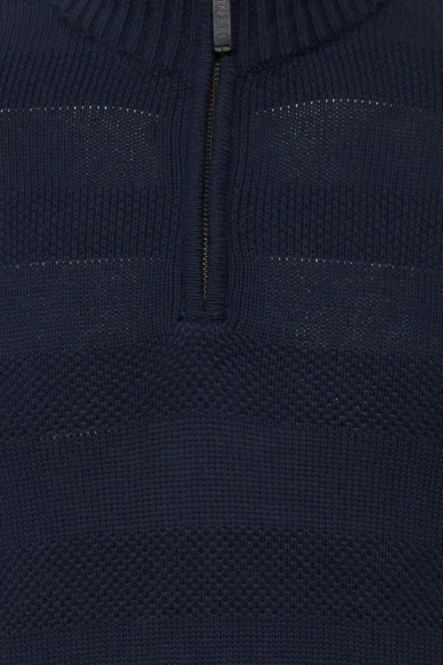 Men Blend Knit Knitted Pullover Dress Blues