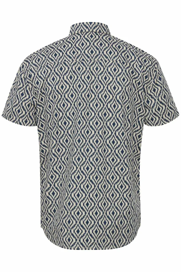 Men Blend Shirts Short Sleeved Shirt Dress Blues