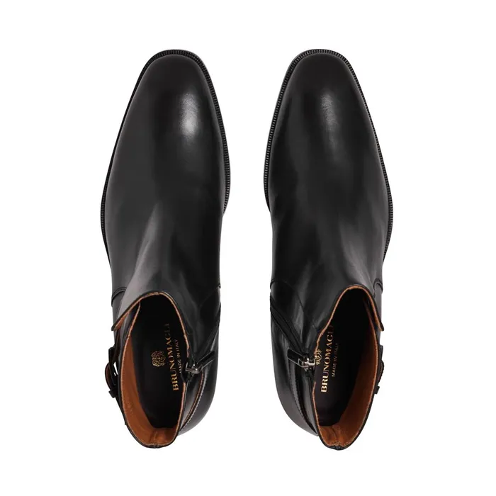 Men Boots Bruno Magli Angiolini Leather Dress Boot 8211 Black