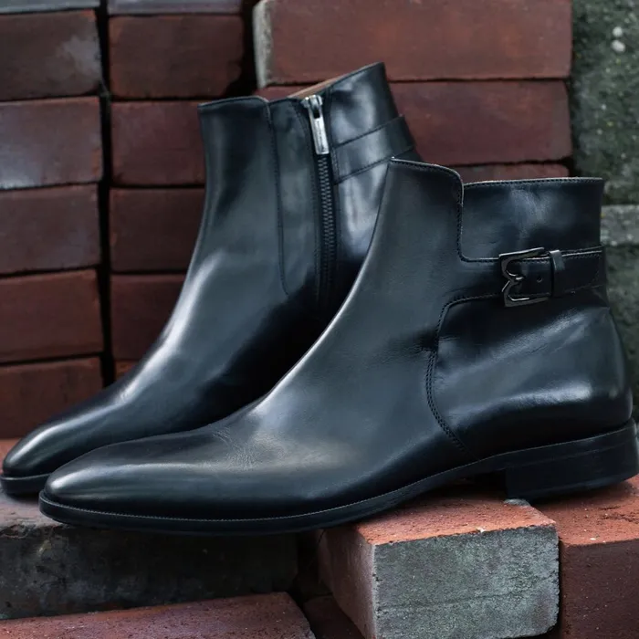 Men Boots Bruno Magli Angiolini Leather Dress Boot 8211 Black