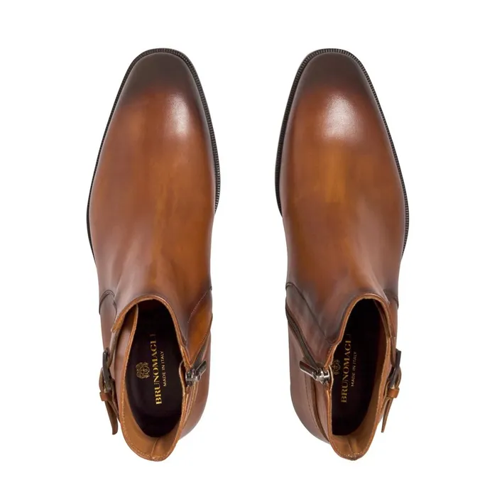 Men Boots Bruno Magli Angiolini Leather Dress Boot 8211 Cognac