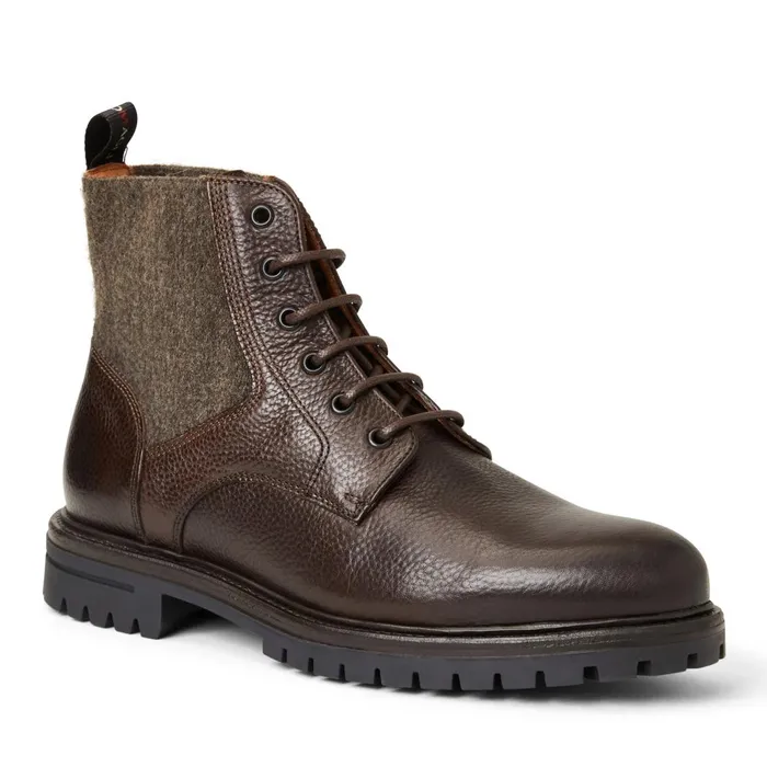 Men Boots Bruno Magli Hunter Contemporary Lace Up Stretch Boot Dark Brown