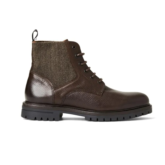 Men Boots Bruno Magli Hunter Contemporary Lace Up Stretch Boot Dark Brown