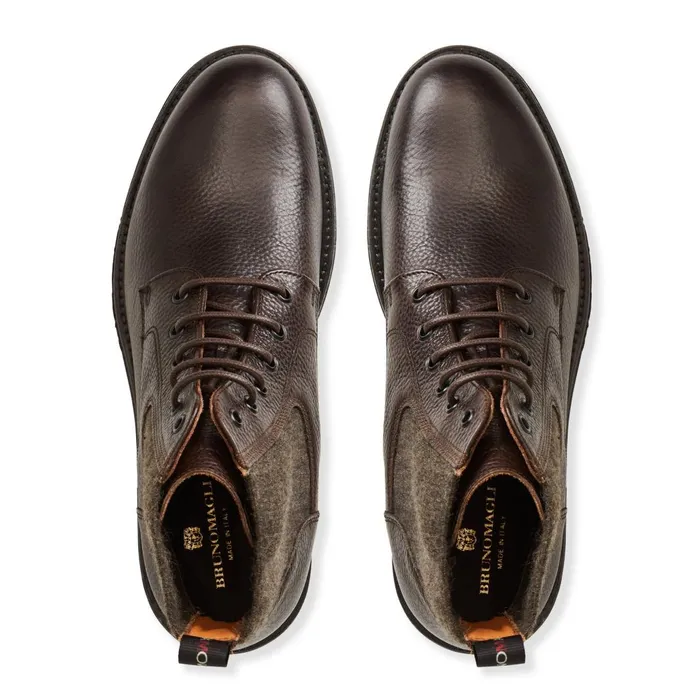 Men Boots Bruno Magli Hunter Contemporary Lace Up Stretch Boot Dark Brown
