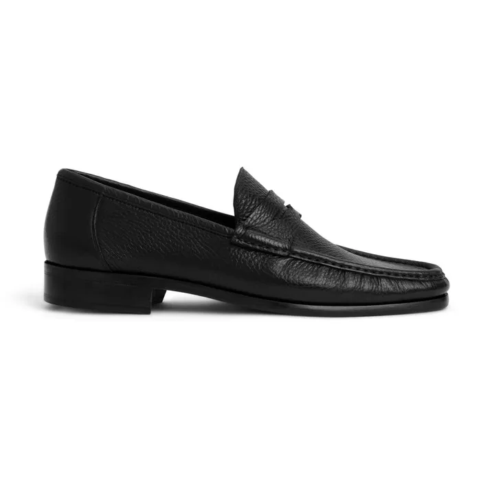 Men Casual Shoes Bruno Magli Tonio Slip On Loafer Black Cervo Leather