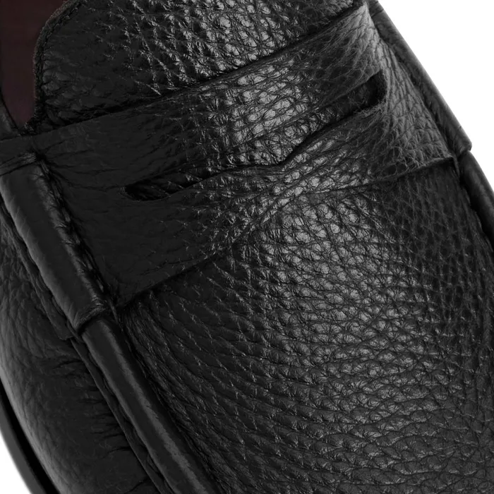 Men Casual Shoes Bruno Magli Tonio Slip On Loafer Black Cervo Leather