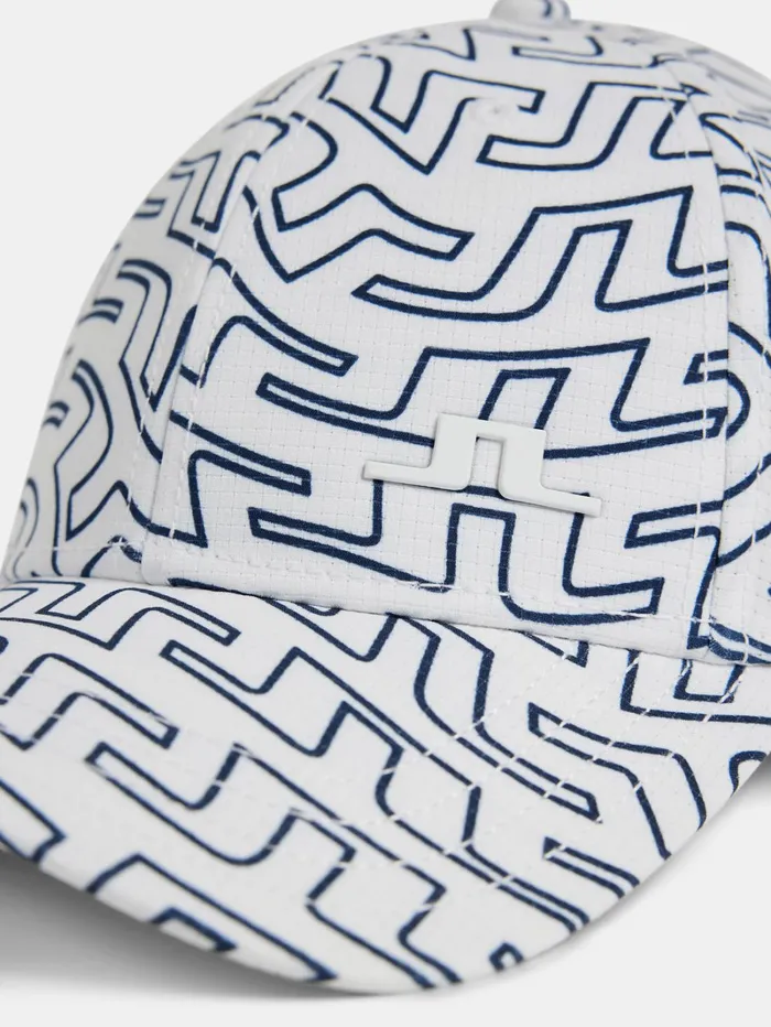 Men Collin Print Cap White Outline Bridge Swirl JLindeberg Caps