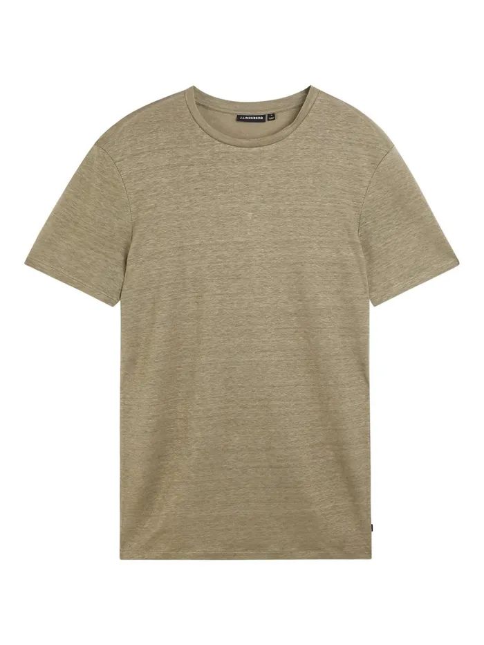 Men Coma Linen Tee Aloe JLindeberg Tshirts