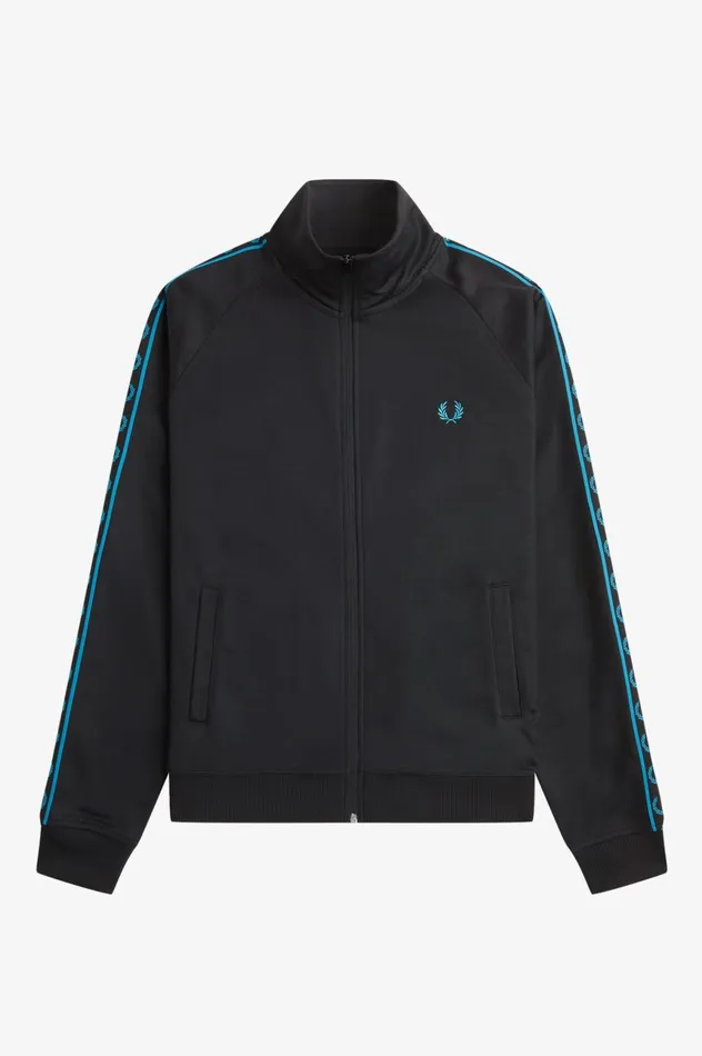Men Contrast Tape Track Jacket Blackcyber Blue Fred Perry Track Jackets