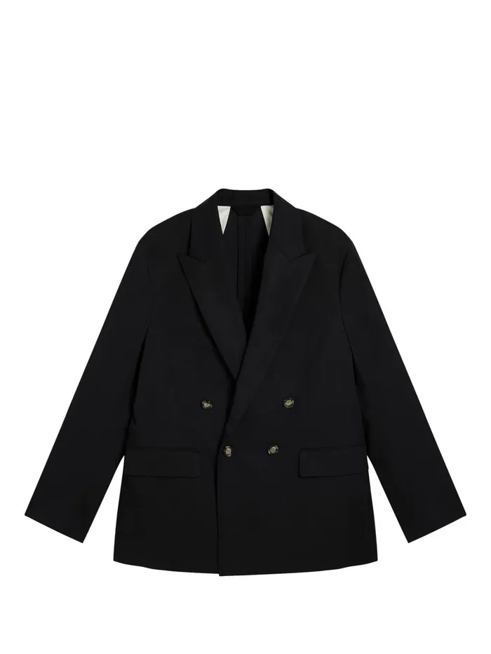 Men David U Light Cotton Blazer Black JLindeberg Blazers