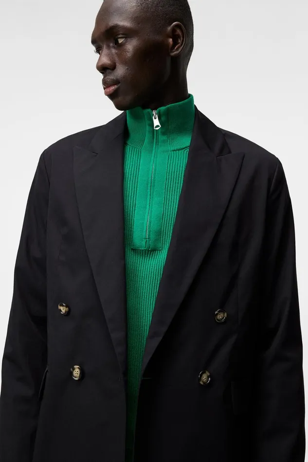 Men David U Light Cotton Blazer Black JLindeberg Blazers