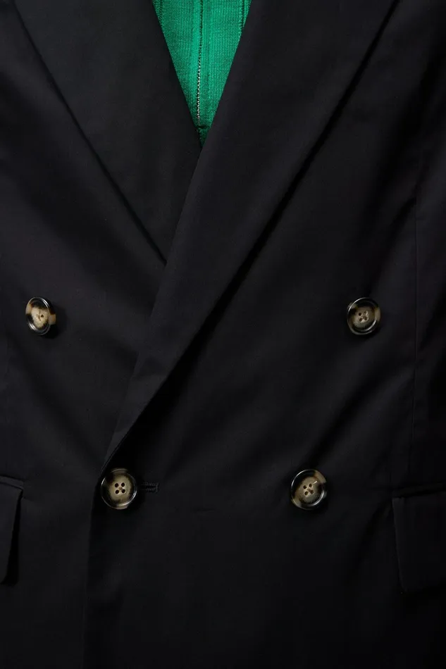 Men David U Light Cotton Blazer Black JLindeberg Blazers