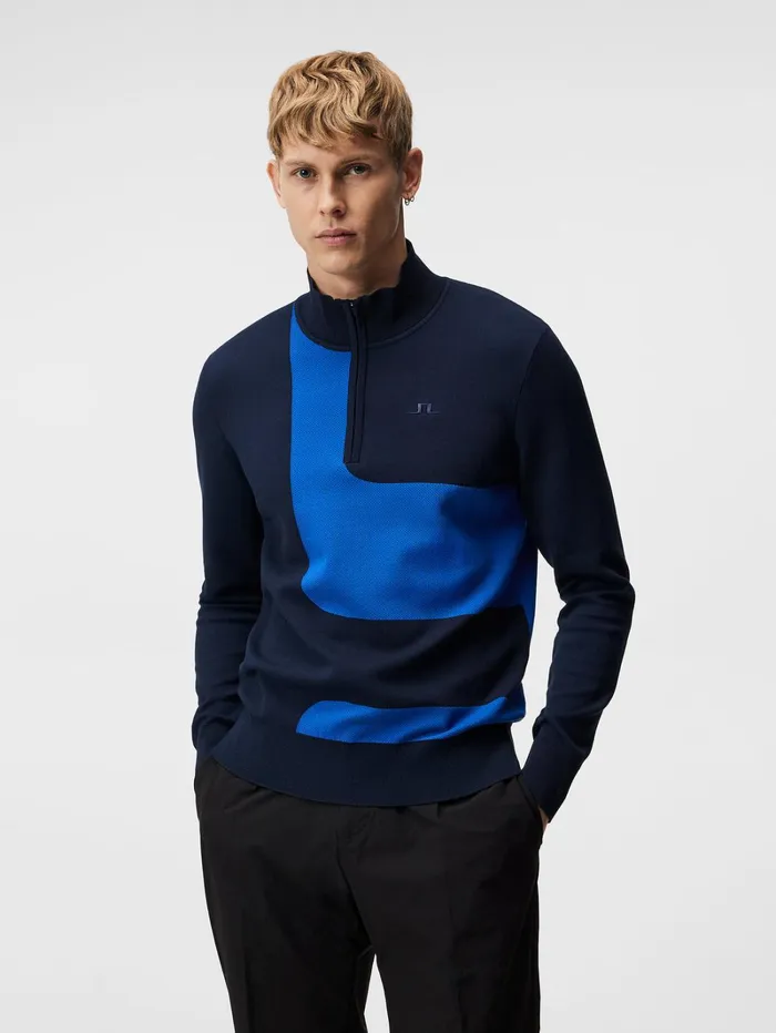 Men Davis Knitted Sweater JL Navy JLindeberg Knitwear