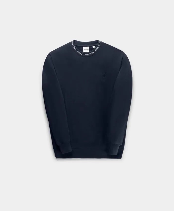 Men Deep Navy Erib Sweater Daily Paper Hoodies and Sweaters