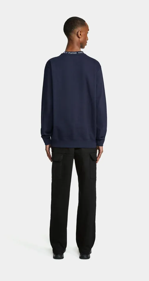 Men Deep Navy Erib Sweater Daily Paper Hoodies and Sweaters Men Deep Navy Erib Sweater Daily Paper Hoodies and Sweaters
