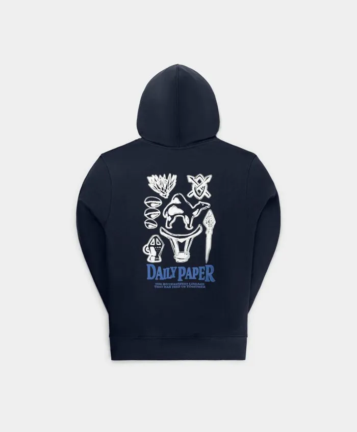Men Deep Navy Rami Hoodie Daily Paper Hoodies and Sweaters