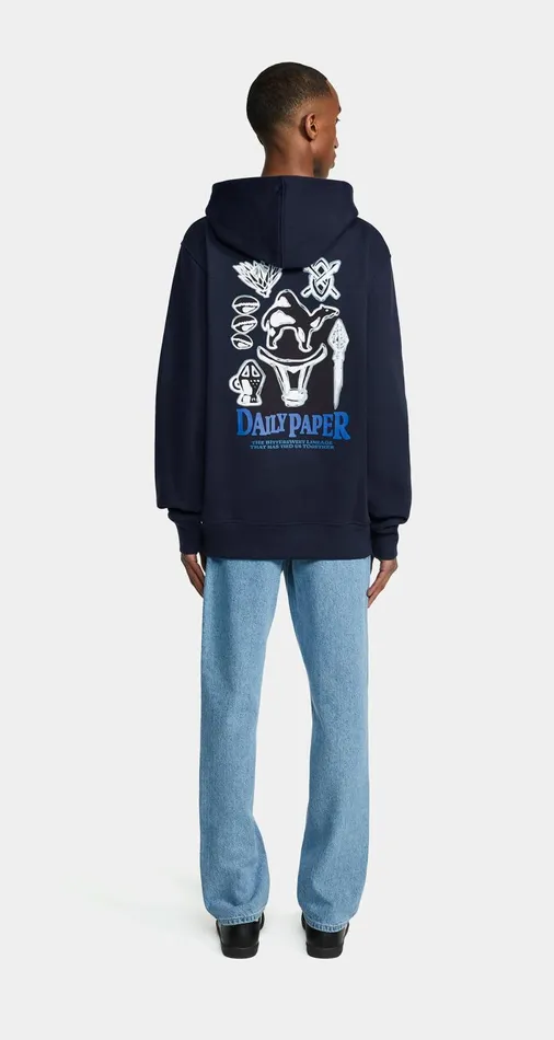 Men Deep Navy Rami Hoodie Daily Paper Hoodies and Sweaters Men Deep Navy Rami Hoodie Daily Paper Hoodies and Sweaters