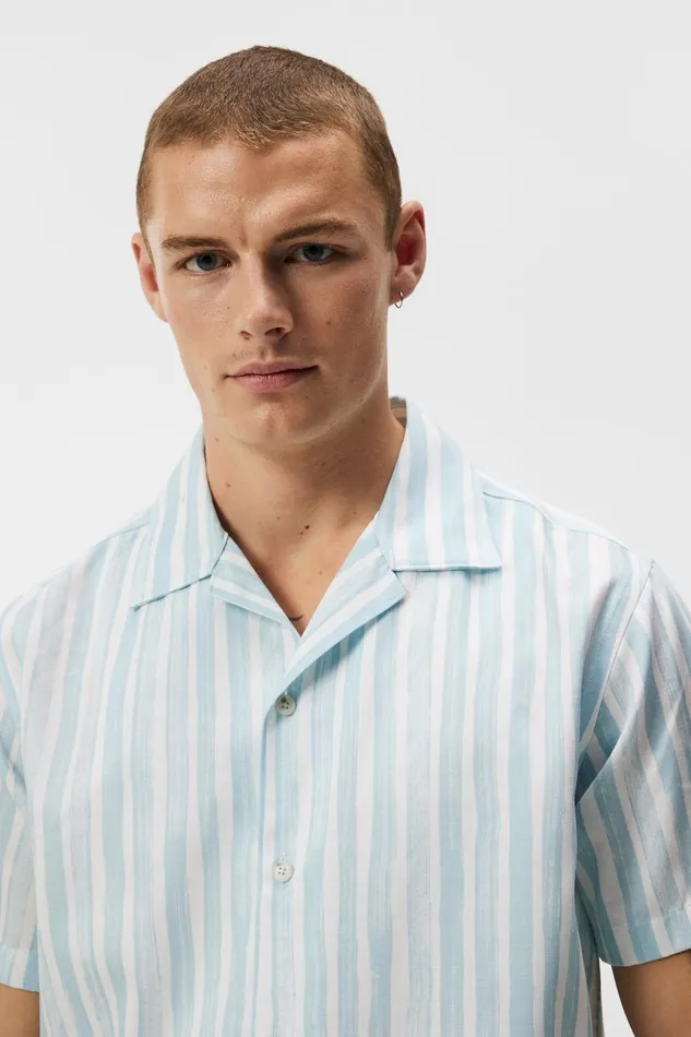 Men Elio Painted Stripe Reg Shirt Dream Blue JLindeberg Shirts Men Elio Painted Stripe Reg Shirt Dream Blue JLindeberg Shirts