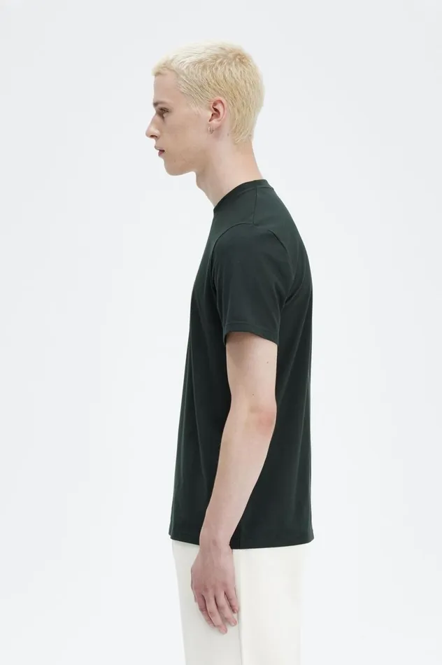 Men Embroidered TShirt Night Green Fred Perry TShirts