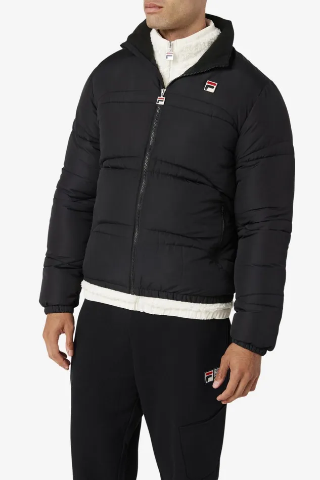 Men Fila Sweaters and Outerwear Elias Puffer Jacket Black