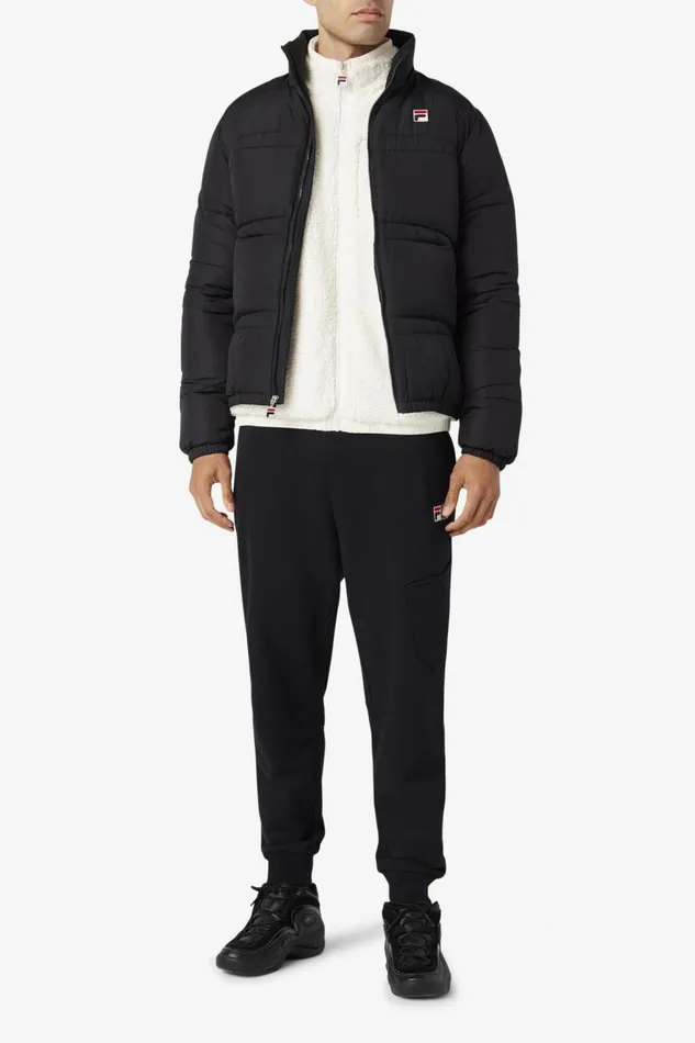 Men Fila Sweaters and Outerwear Elias Puffer Jacket Black