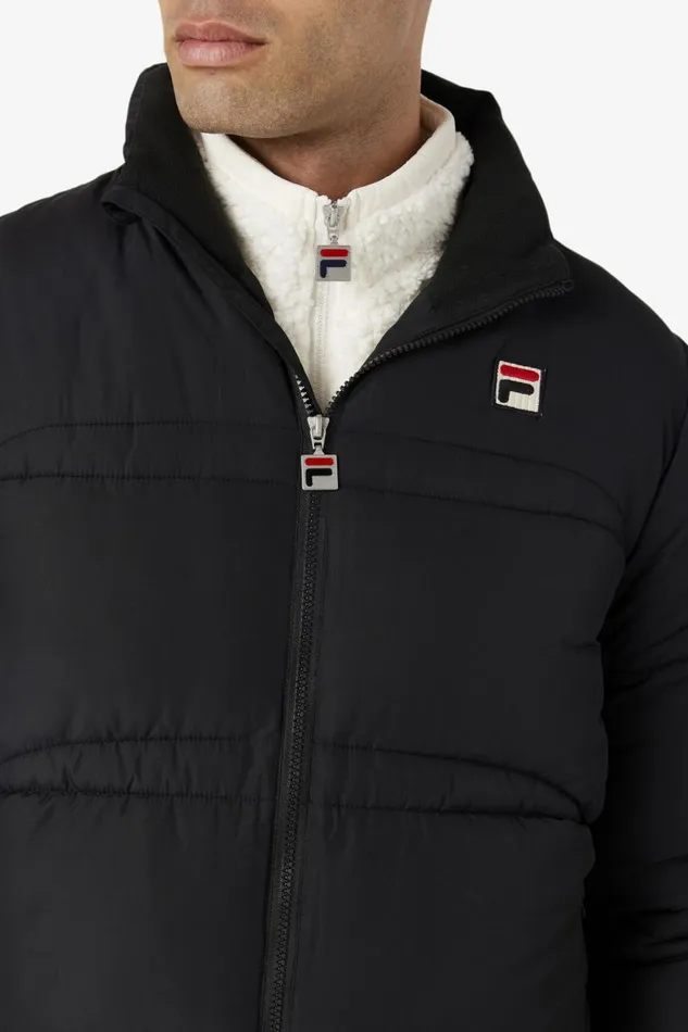 Men Fila Sweaters and Outerwear Elias Puffer Jacket Black