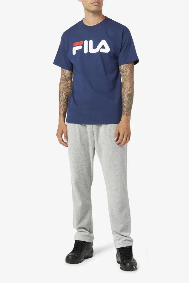 Men Fila Tops Logo Tee Navy White Red