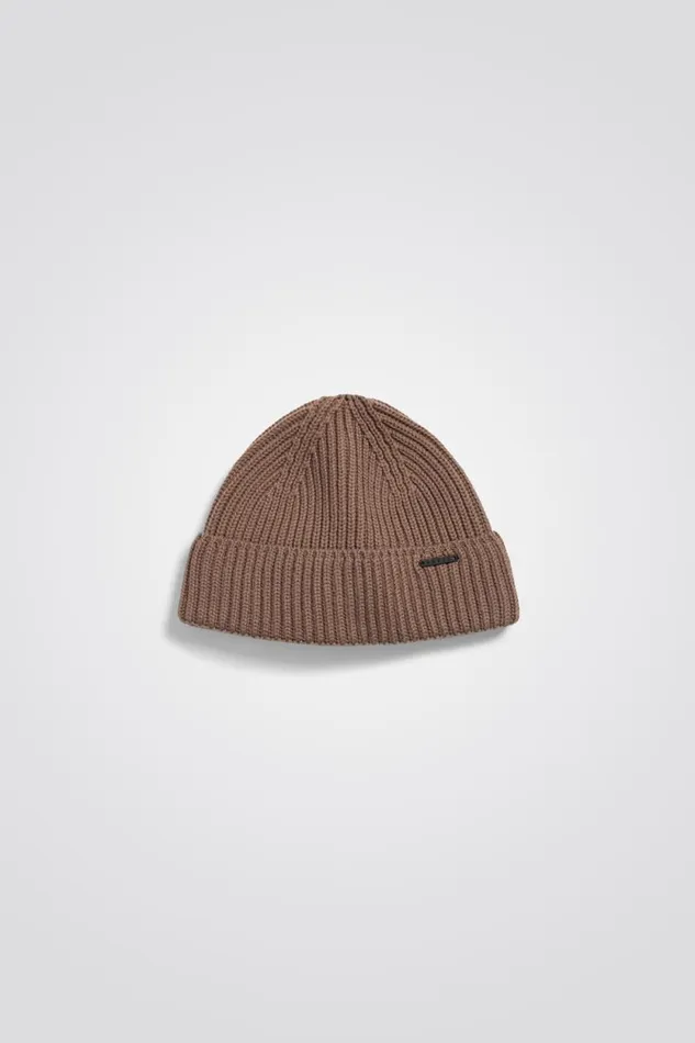 Men Fine Merino Rib Beanie Utility Khaki Norse Projects Beanies