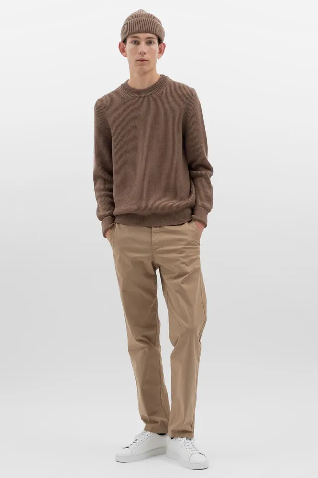 Men Fine Merino Rib Beanie Utility Khaki Norse Projects Beanies