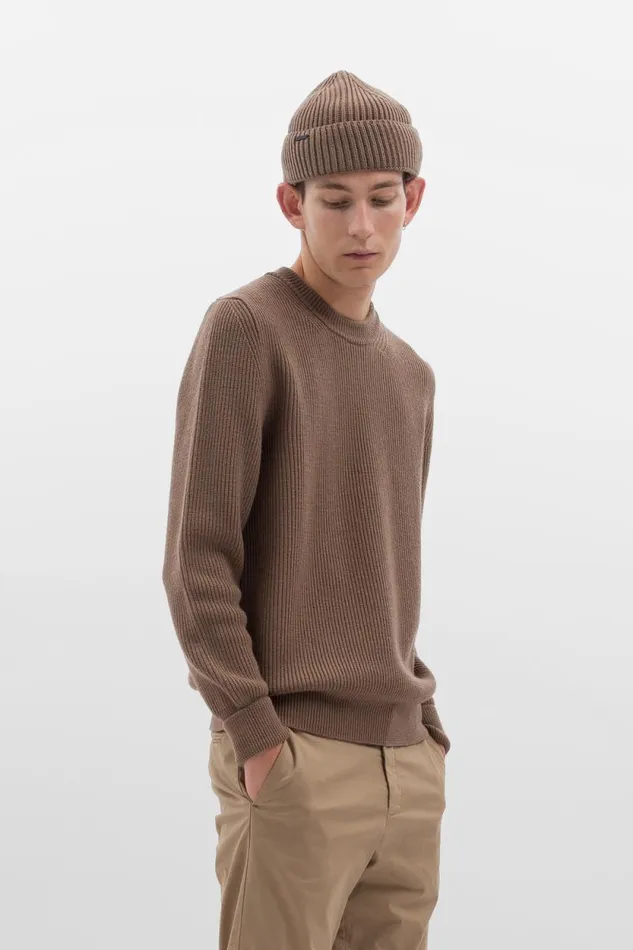 Men Fine Merino Rib Beanie Utility Khaki Norse Projects Beanies