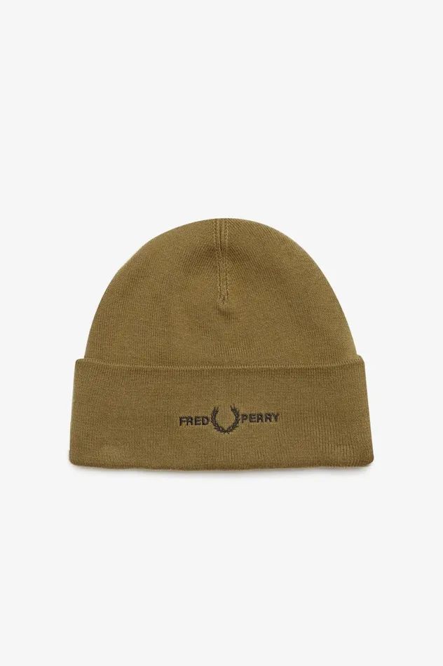 Men Graphic Beanie Shaded Stone Fred Perry Accessories