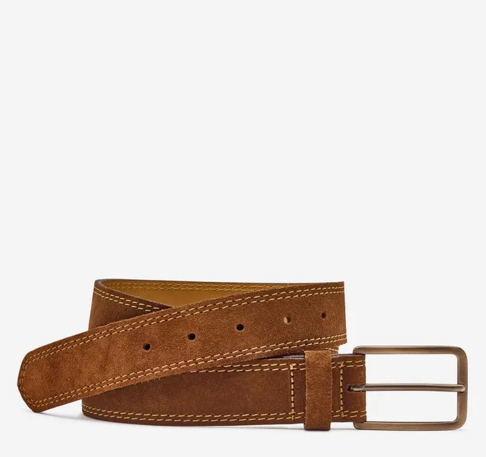 Men Johnston and Murphy Belts Suede Belt Snuff