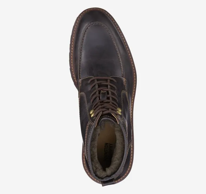 Men Johnston and Murphy Boots Barrett Moc Toe Shearling Boot Dark Brown Full Grain Men Johnston and Murphy Boots Barrett Moc Toe Shearling Boot Dark Brown Full Grain