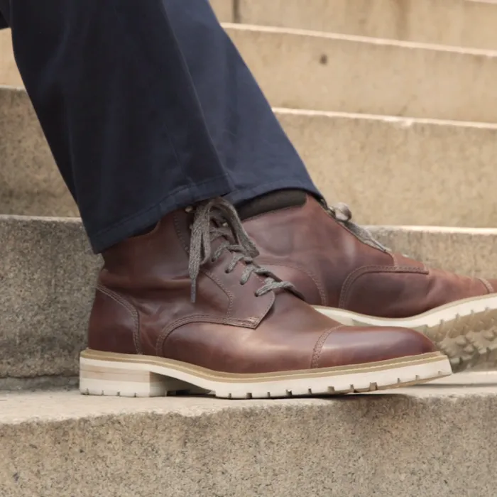 Men Johnston and Murphy Boots Barrett Moc Toe Shearling Boot Dark Brown Full Grain Men Johnston and Murphy Boots Barrett Moc Toe Shearling Boot Dark Brown Full Grain