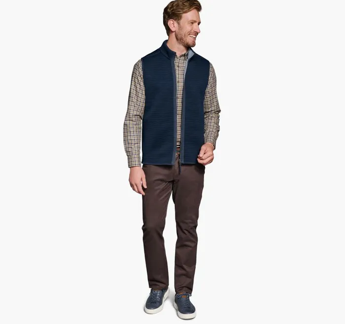 Men Johnston and Murphy Coats Jackets and Vests Reversible Channel Quilted Vest Light Blue Heathernavy Men Johnston and Murphy Coats Jackets and Vests Reversible Channel Quilted Vest Light Blue Heathernavy