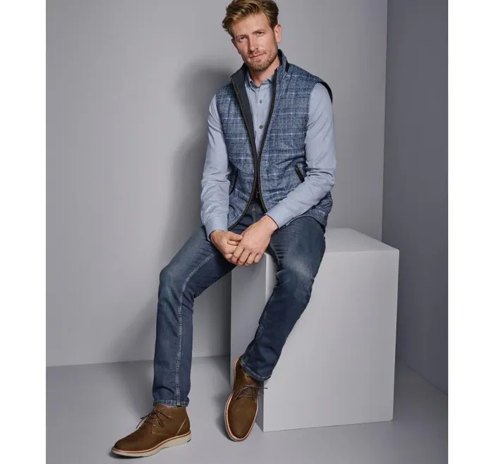 Men Johnston and Murphy Coats Jackets and Vests Upton Reversible Vest Blue Plaidnavy Men Johnston and Murphy Coats Jackets and Vests Upton Reversible Vest Blue Plaidnavy