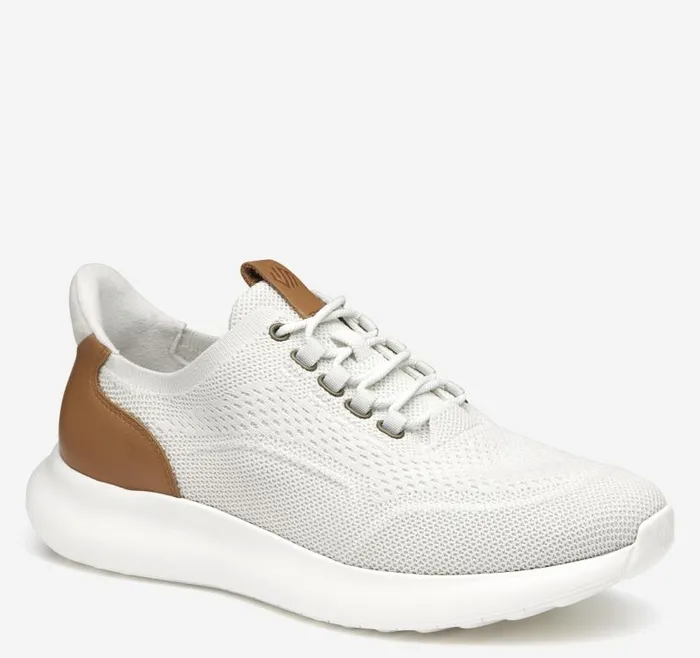 Men Johnston and Murphy LaceUps Amherst 20 Knit Plain Toe White Knit