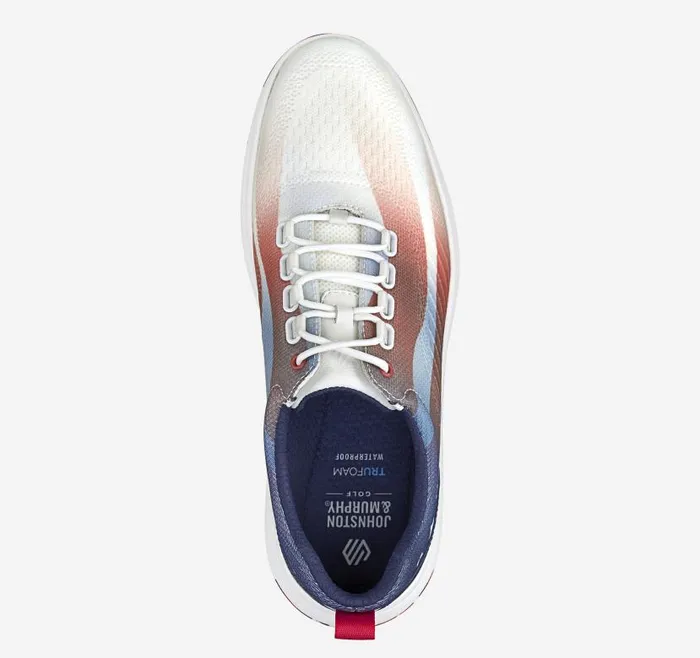 Men Johnston and Murphy LaceUps Amherst GL1 Sport Hybrid Redwhiteblue Coated Knit