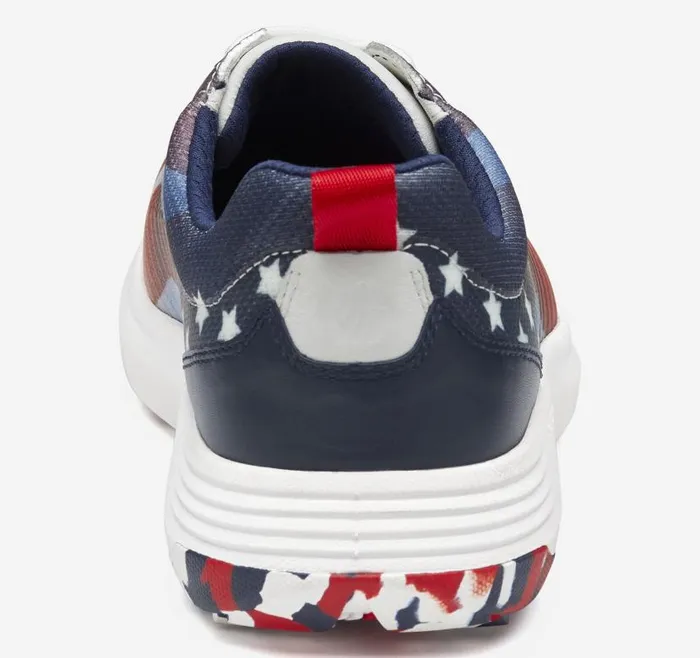 Men Johnston and Murphy LaceUps Amherst GL1 Sport Hybrid Redwhiteblue Coated Knit