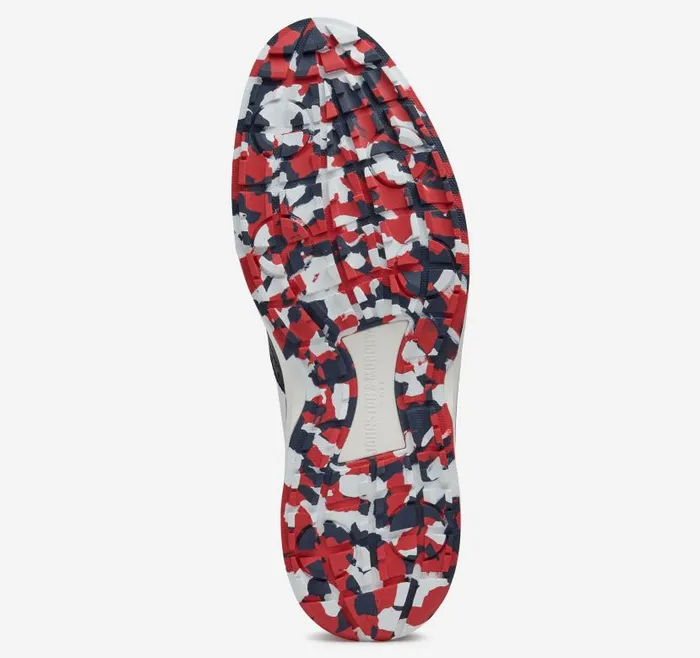 Men Johnston and Murphy LaceUps Amherst GL1 Sport Hybrid Redwhiteblue Coated Knit
