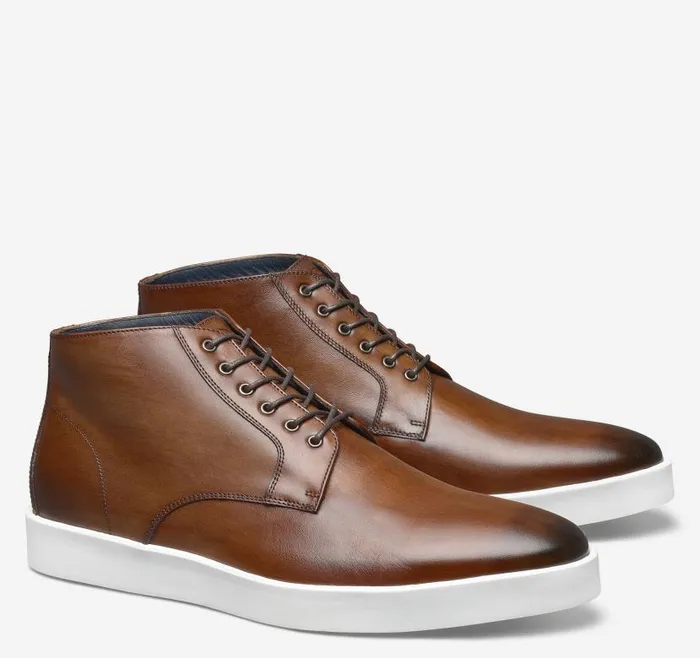Men Johnston and Murphy LaceUps Bolivar Plain Toe Boot Brown Handstained Calfskin Men Johnston and Murphy LaceUps Bolivar Plain Toe Boot Brown Handstained Calfskin