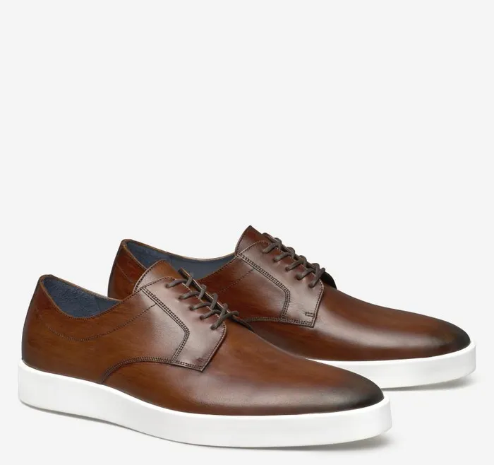 Men Johnston and Murphy LaceUps Bolivar Plain Toe Brown Italian Calfskin