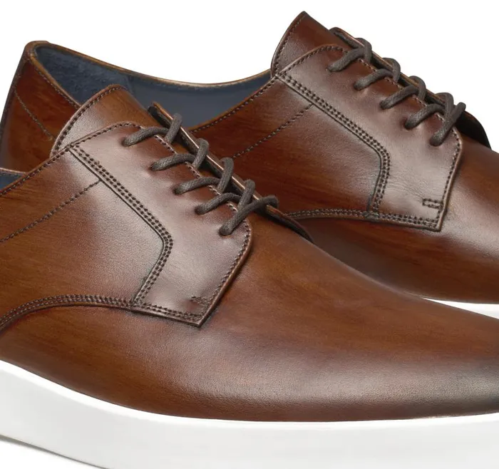 Men Johnston and Murphy LaceUps Bolivar Plain Toe Brown Italian Calfskin Men Johnston and Murphy LaceUps Bolivar Plain Toe Brown Italian Calfskin