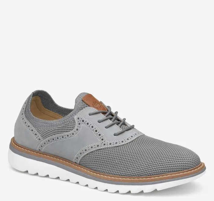 Men Johnston and Murphy LaceUps Braydon Knit Saddle Gray Knitnubuck