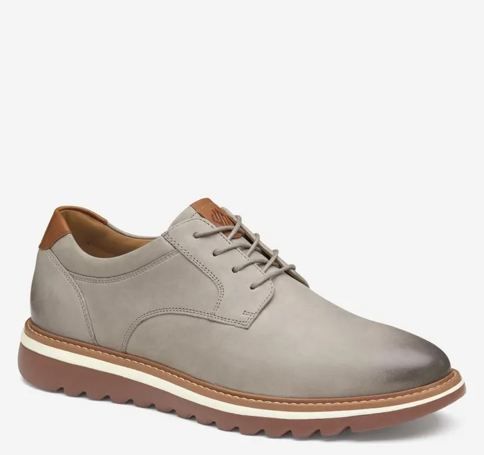 Men Johnston and Murphy LaceUps Braydon Plain Toe Gray Oiled Nubuck