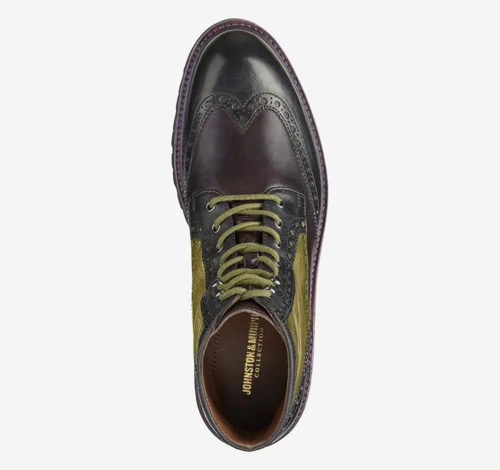 Men Johnston and Murphy LaceUps Dudley Lug Wingtip Boot Black Multi Calfskin Men Johnston and Murphy LaceUps Dudley Lug Wingtip Boot Black Multi Calfskin