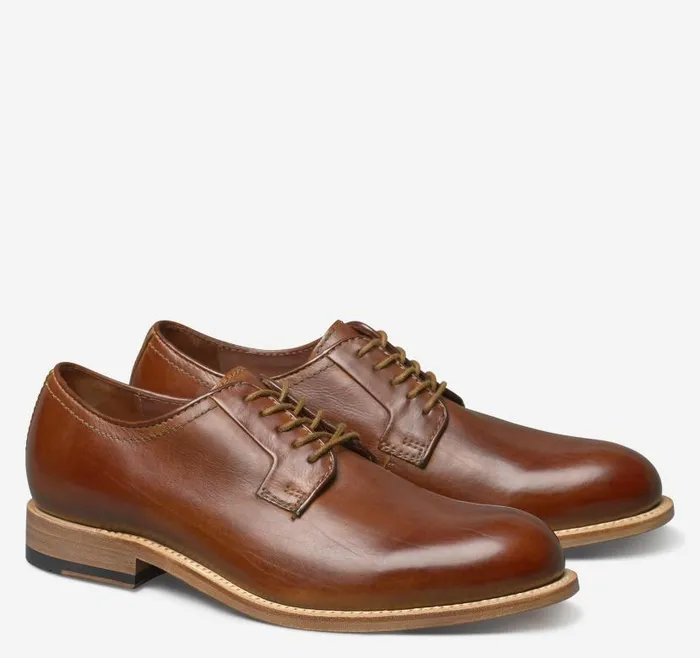 Men Johnston and Murphy LaceUps Dudley Plain Toe Tan Dipdyed Calfskin