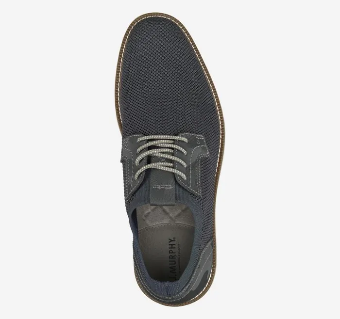 Men Johnston and Murphy LaceUps Duncan Knit Plain Toe Navy Knitcamoembossed Leather