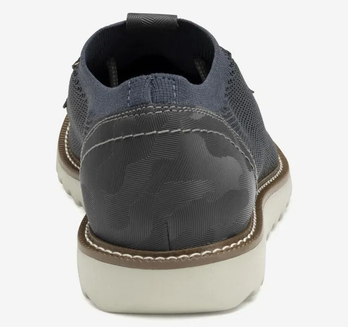 Men Johnston and Murphy LaceUps Duncan Knit Plain Toe Navy Knitcamoembossed Leather